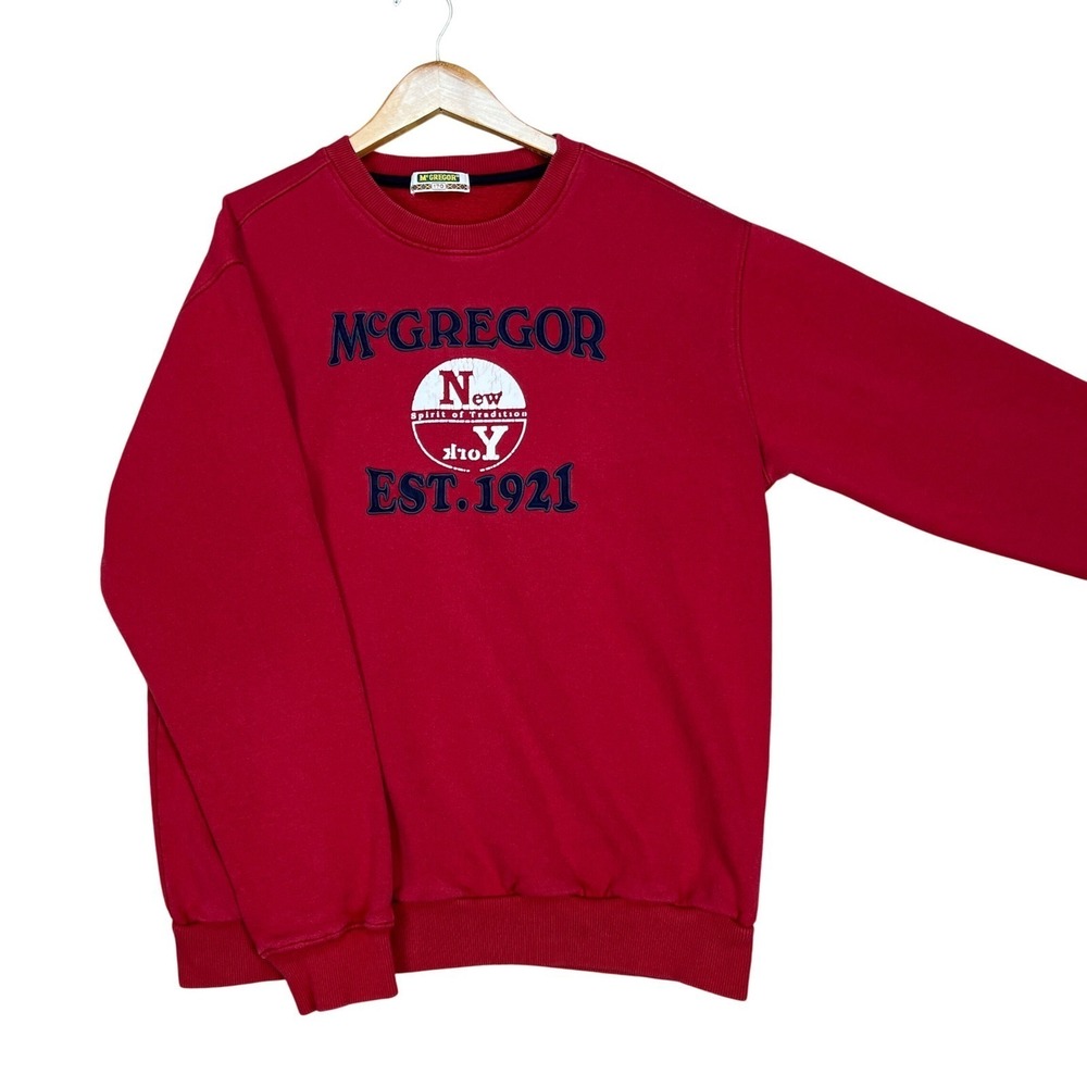 VTG McGregor Sweatshirt Mens Large Red Long Sleeve New York Spirit of Tradition‎